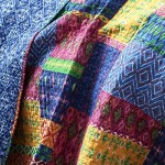 Lush Decor Misha Quilt | Patchwork Bohemian Reversible Print Pattern 3 Piece Bedding Set - King - Fuschia and Blue