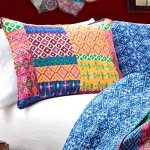 Lush Decor Misha Quilt | Patchwork Bohemian Reversible Print Pattern 3 Piece Bedding Set - King - Fuschia and Blue