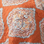 Lush Décor Harley Quilt Damask Pattern Reversible 5 Piece Bedding Set, King, Tangerine