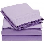 Mellanni Bed Sheet Set - Brushed Microfiber 1800 Bedding - Wrinkle, Fade, Stain Resistant - 4 Piece (Violet)