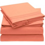 Mellanni Bed Sheet Set - Brushed Microfiber 1800 Bedding - Wrinkle, Fade, Stain Resistant - 4 Piece (Persimmon)