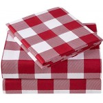 Mellanni Bed Sheet Set - Brushed Microfiber 1800 Bedding - Wrinkle, Fade, Stain Resistant - 4 Piece (Checkered Burgundy)