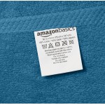 AmazonBasics Quick-Dry, Luxurious, Soft, 100% Cotton Towels, Lake Blue - Set of 2 Bath Towels