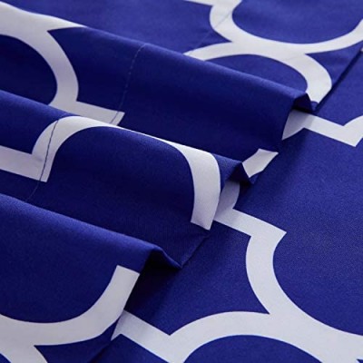 Mellanni Bed Sheet Set - Brushed Microfiber 1800 Bedding - Wrinkle, Fade, Stain Resistant - 4 Piece (Quatrefoil Imperial Blue)